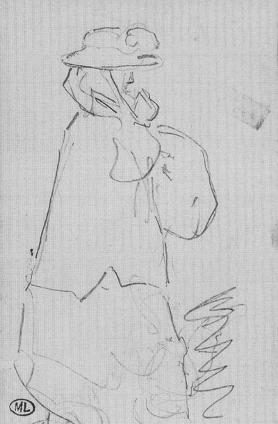 Woman in Profile, with Mantle and Hat with Veil Tied Under Her Chin by Édouard Manet